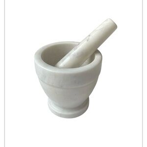 Marble Mortar and Pestle Set, Spice & Herb Grinder Unpolished Marble 4"x4"